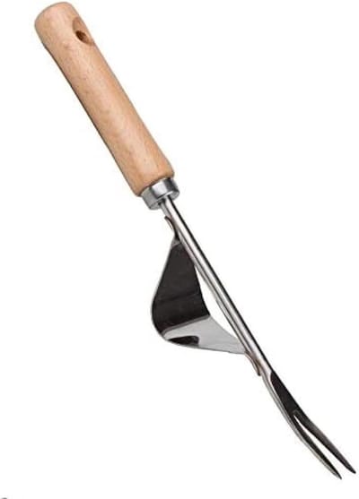 Onkruidverwijderaar Tuin - Handwieder Steunpunt - Gazon Onderhoud - Diep V-vormig Profiel - 305 cm Lengte - Houtkleurig