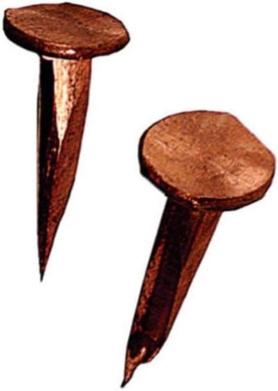 Koperen Tack Nagels - Bekledingsnagels Tapijt - Tapijt Bevestigen - Platte Brede Kop - 0.5 oz - Geglazuurd