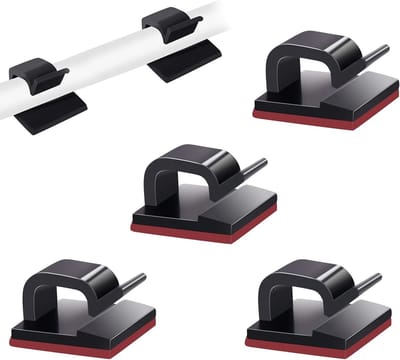 50 Stuks Zelfklevende Kabelmanagement Clips voor Organisatie van Kabels, Geschikt voor TV, PC, Laptop en Ethernet Kabels in Thuis- en Kantooromgeving (Zwart)