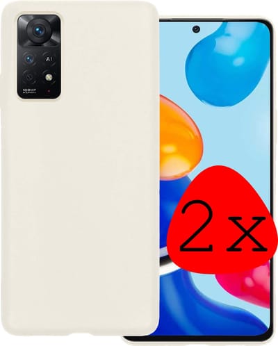 Hoesje 2 Stuks - Geschikt voor Xiaomi Redmi Note 11 - Sterk & Shockproof - Case Siliconen - Back Cover - Telefoon Hoes - Wit