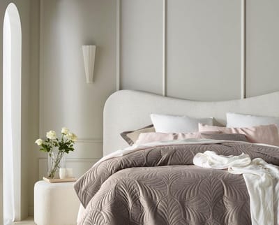 Famanu - Luxe sprei 240x260 cm bruin, fluwelen woondeken met quiltstructuur