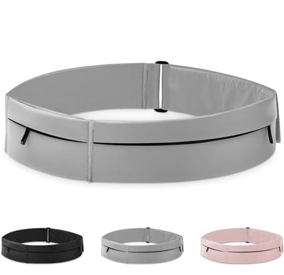BOTC Hardloopriem - Running Belt - Waterdicht - Slim Sport Heuptas met Telefoonvak & Bidonhouder - Verstelbaar - Grijs - Maat L