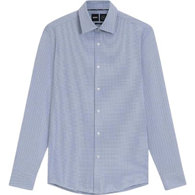 Boss Heren Hank Kent Kraag Shirt (Blauw)