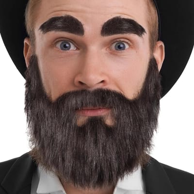 Realistische Neppartij Snor en Wenkbrauw Set, Zelfklevende Fake Baard voor Cosplay, Halloween en Feestjes, Bruin, Perfecte Accessoires voor Thema- en Kerstfeesten