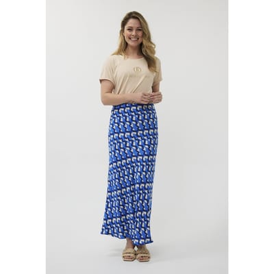 EsQualo Skirt Bias Utopia Fantasy Print Maat: 34 | Maxi Rokken Outlet | Dames | Blauw
