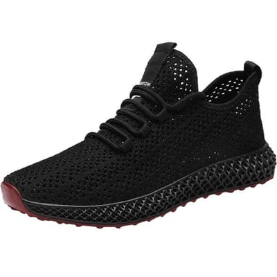 Nouveaux Chaussures de Sport d'Été en Mesh pour Homme Chaussures de Sport Décontractées d'Extérieur Légères pour Homme Chaussures Respirantes à Absorption de Chocs Polyvalentes 40 noir