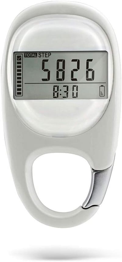 3D digitale stappenteller met karabijnhaak - Eenvoudige clip-on stapteller voor wandelen, fitness en outdoor activiteiten