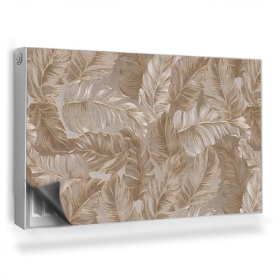 Wallfluent Magnetische Radiatorfolie - Radiator Mat Bescherming Tegen Krassen - 100x60 cm - Bladcompositie In Gedempte, Delicate Bruintinten - Radiatorfolie -40 Tot 60°C - Bruin Behangplanten Decoratieve Radiator Magic