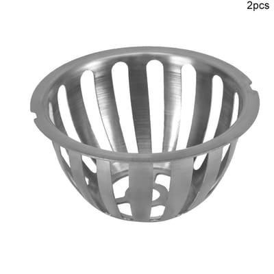 2 pièces Acier Inoxydable Forme Ronde Anti-blocage Bonde de Toit Bonde de Sol pour Jardin Balcon(100mm)