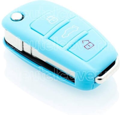 Autosleutel Hoesje geschikt voor Audi - SleutelCover - Silicone Autosleutel Cover - Sleutelhoesje Lichtblauw