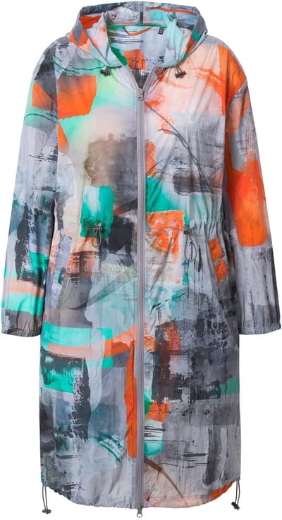 Angel of Style - Dames - Mantel all-over print capuchon lange mouwen - Loodgrijs - Maat 44