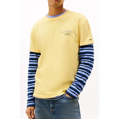 Tommy Hilfiger Tjm Regular Dollar Stack T-shirt Citronella Taglia: S | Maglie a manica lunga Outlet | Uomo | Marrone