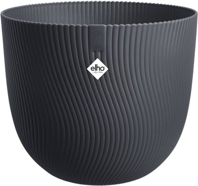 Elho Sereh Rond 40 - Bloempot voor Binnen & Buiten - 100% Gerecycled Plastic - Ø 39.0 x H 33.3 cm - Antraciet
