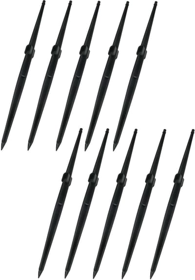 Dailygoods- Haringen Set van 10 - Microirrigatieslangharingen - Grondpennen - Bodemgeleiding - Opening 24 x 10 mm - Kunststof 400 mm - Grondpen