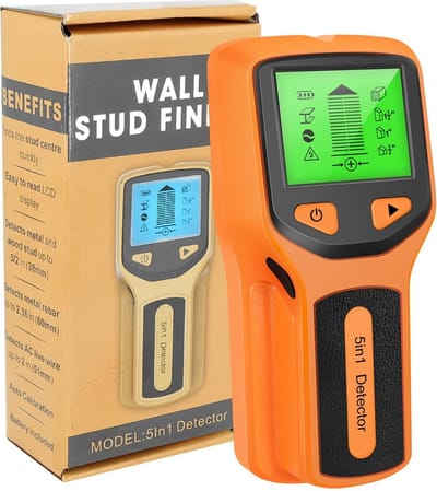 5 in 1 Muur scanner | Vinden van metalen en houten balken | Leidingzoeker | Metaal Detector | Geel
