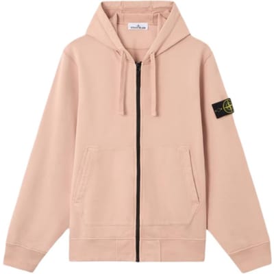 Stone Island Lente/Zomer 26 Biologisch Katoen Fleece Regular-Fit Rits met Capuchon Sweatshirt Heren sweatshirt L1S156100061S0051-V008E L beige