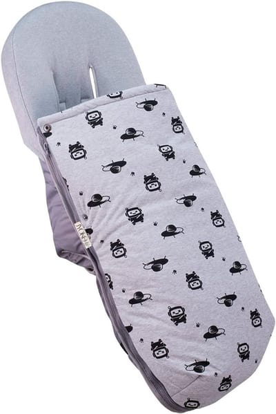 Kindervoetenzak voor kinderwagen - katoen met teddyfleece voering - Universeel model