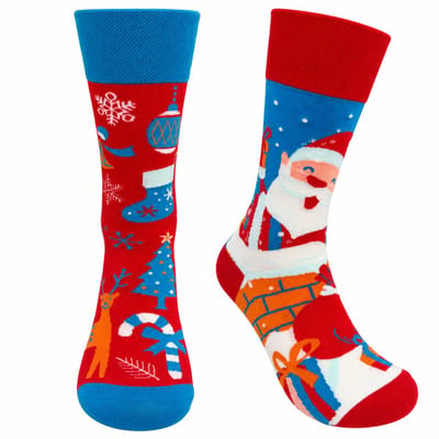 Tutti Footi – Kerstsokken met Kerstman & Sneeuwpop, Koekemannetje en Kerstdecoraties – Maat 36-40 verschillende sokken