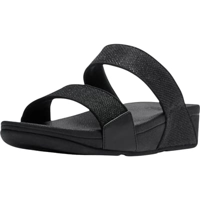 FitFlop Lulu Shimmerglitz Slides Dames Slippers - Zwart