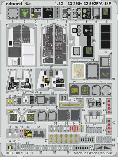 Eduard Modelbouwdecoratie - 32992 Interior for F/A-18F - Photo-etch