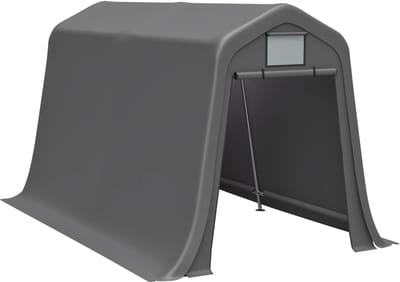 Velmio Fietsenstalling Tent - Fietsenschuur- Overkapping - Weerbestendig - 213 × 366 × 225 cm - Met Zonwering - Grijs