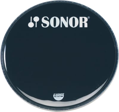 Sonor basDrum Frontvel PB22 BL, 22", zwart, met Logo - Bass drumvel