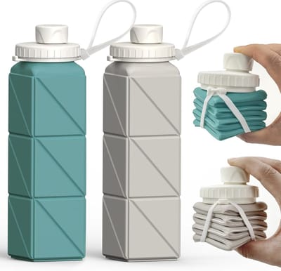 Opvouwbare waterfles 610 ml - Lichtgewicht, Lekvrij en Draagbaar voor Reizen en Sport