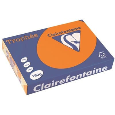 Clairefontaine Trophée Intens, gekleurd papier, A4, 160 g, 250 vel, feloranje