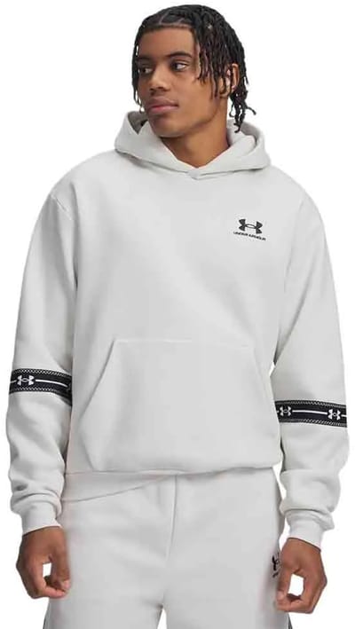 Under Armour Icon Fleece Taped Hoodie Wit S Man