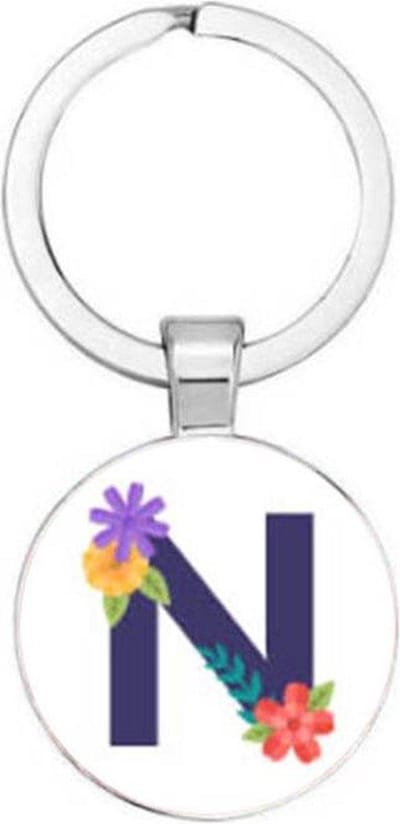 Akyol - Letter N Sleutelhanger - Alfabet - Als je naam begint met de letter N - Leuk kado voor iemand waarbij zijn naam begint met de letter N - 2,5 x 2,5 CM