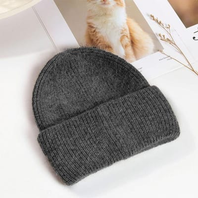 Winterhoed Konijnenbont Winterhoeden voor dames Mode Warm houden Muts Hoeden Effen kleur Volwassen hoofdkap black