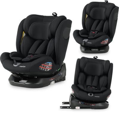 Mooiys Kaya Luxe Autostoel I-Size - 360° Draaibaar met Isofix - Zwart