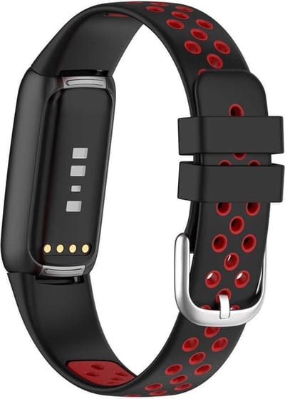Sportbandje - Fitbit Luxe - zwart met rood - siliconen 160-220mm