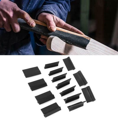 Dailygoods- Contourschuurgreepset 14-delig - Schuurblok - Houtbewerkingsgereedschap - Flexibele Polijstpad - Geschikt voor Lederproducten - Hoogwaardige Materialen - Schuurpads