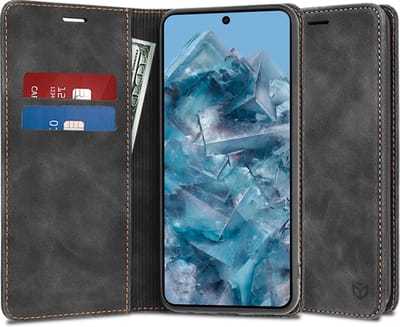 Hoesje geschikt voor Google Pixel 8 Pro - Techsuit Confy Book Wallet Case - Zwart