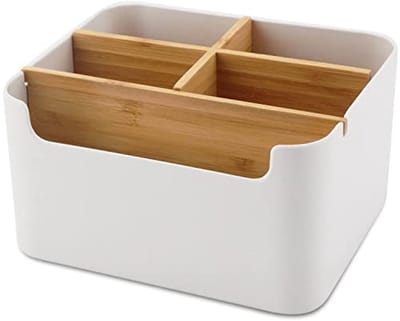 Bureau-organizer met 5 Vakken van Bamboe - Organiseer Je Bureau