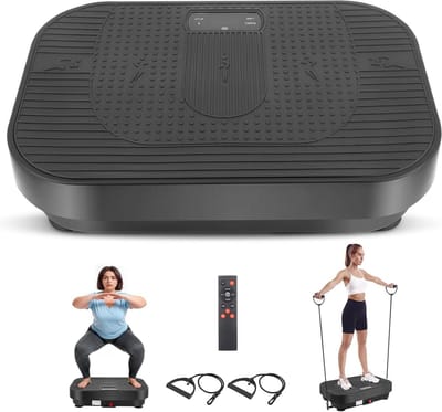 Trillingsplatform - Fitness machine - Lymfedrainage training - 120 snelheden - 330 kg capaciteit - Zwart