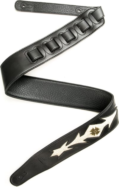 Fame Garment Leather Reptile Insignia White - Gitaarband