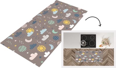 Keukenloper - Loper keuken - Wolken - Zon - Design - 120x50 cm - Keukenloper vinyl