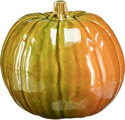 Decoratieve keramische pompoen in felgroene tinten - 17,5 cm - perfect