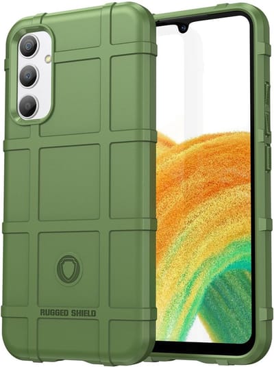 MobyDefend Hoesje - Geschikt voor Samsung Galaxy A34 - Rugged Shield TPU Backcover - Groen