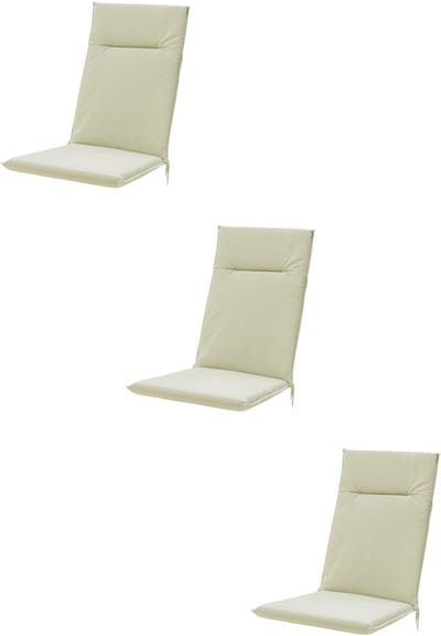 Madison - Tuinkussens - Hoge Rug - 3 st - Eco Oatmeal Sand - 123x50cm - Beige - Met lint