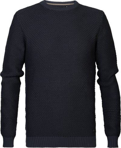 Petrol Industries - Heren Gebreide Trui Gustavos - Blauw - Maat XXXL