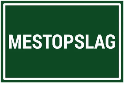 Mestopslag bord | gecoat dibond materiaal | 45 x 30 cm