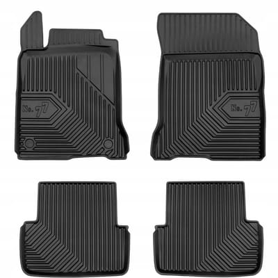 No.77 Premium Rubberen Mattenset - Geschikt voor Renault Laguna III (2007-2015) - Hatchback & Stationwagen (Niet voor Coupe) - 4-delig - TPE - Zwart - FROGUM
