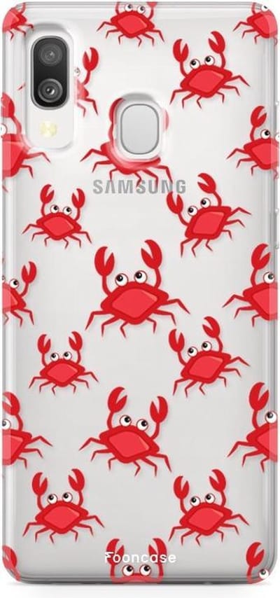 Fooncase Hoesje Geschikt voor Samsung Galaxy A40 - Shockproof Case - Back Cover / Soft Case - Crabs / Krabbetjes / Krabben