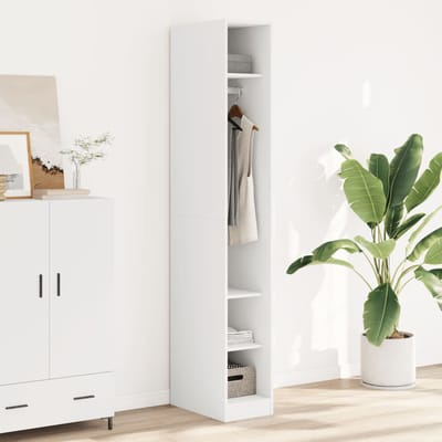 vidaXL - Kledingkast - 30x50x200 - cm - bewerkt - hout - wit