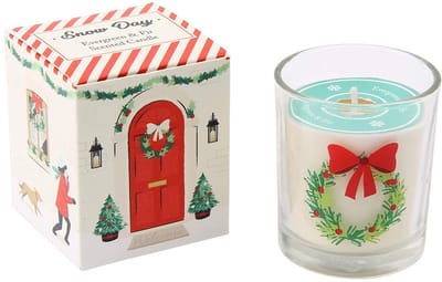 Dailygoods - Joy for the World Boxed Candle - Geurige Kaars - Multicolor - Evergreen & Fir - Sfeervol voor de Feestdagen - Perfect voor Cadeaus