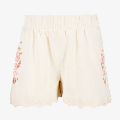 TwoDay meisjes short met borduursels wit - Maat 92