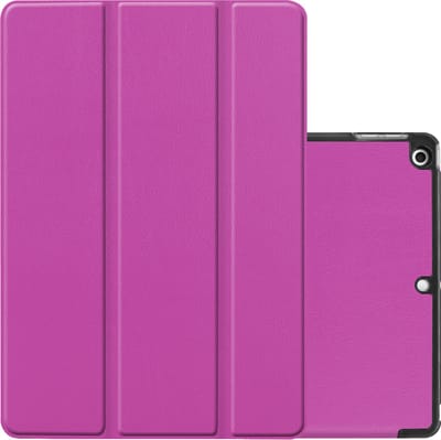 Hoes - Geschikt voor Apple iPad 8 (2020) - 10.2 inch - 8e Generatie - Dun & Stevig - Trifold Bookcase - Hard Cover - Hardcover Book Case - Tablet Hoesje - Paars